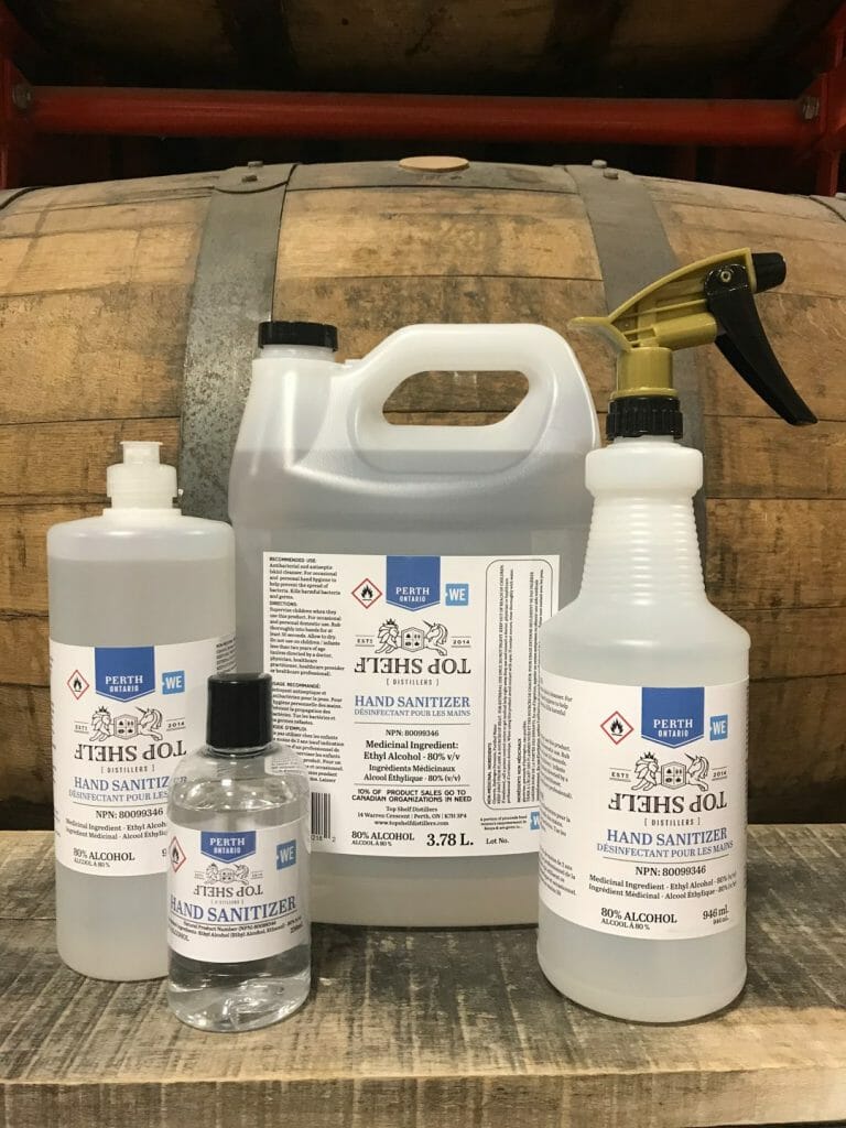Top Shelf Distillers now producing hand sanitizer Ontario Culinary