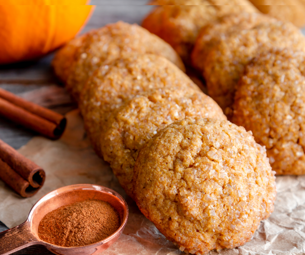 close up of pumpkin spice cookies