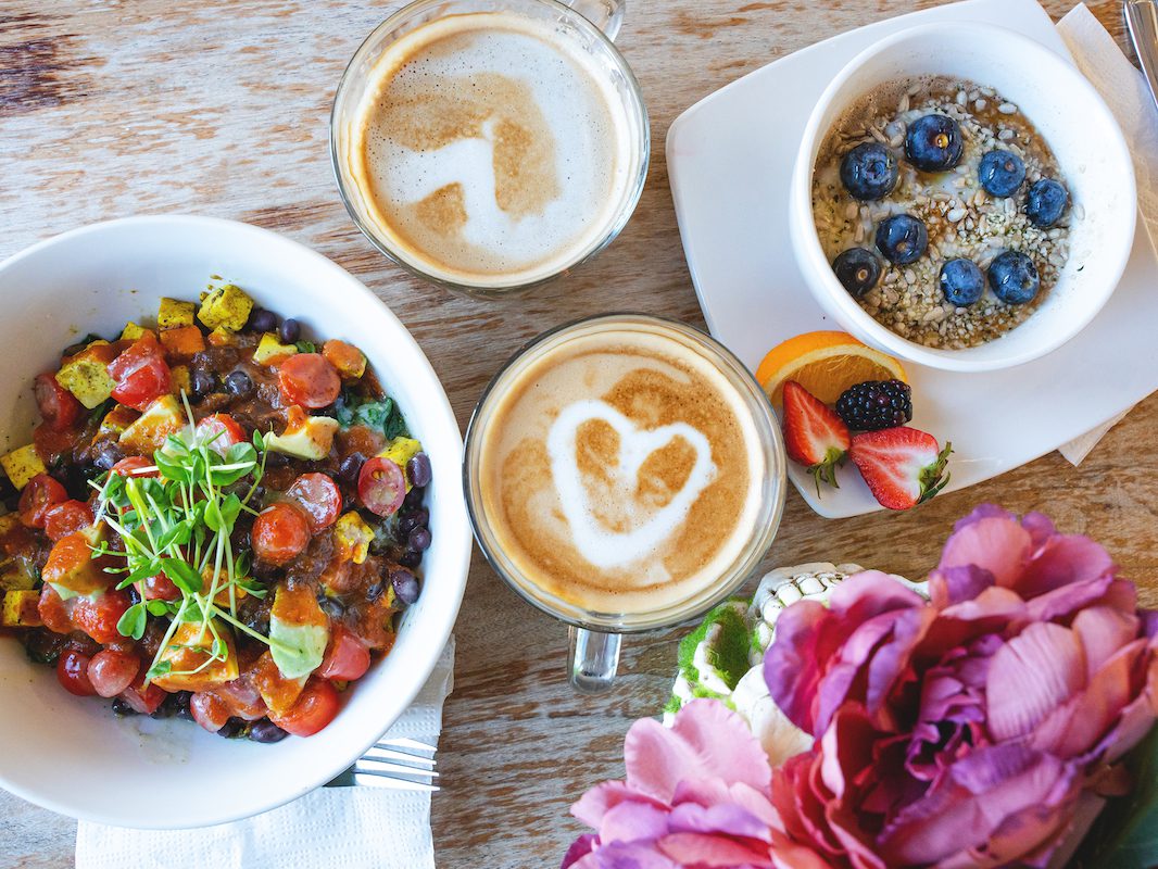 overhead shot of breakfast at Press Market