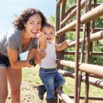 mom and son at the farm in wellington