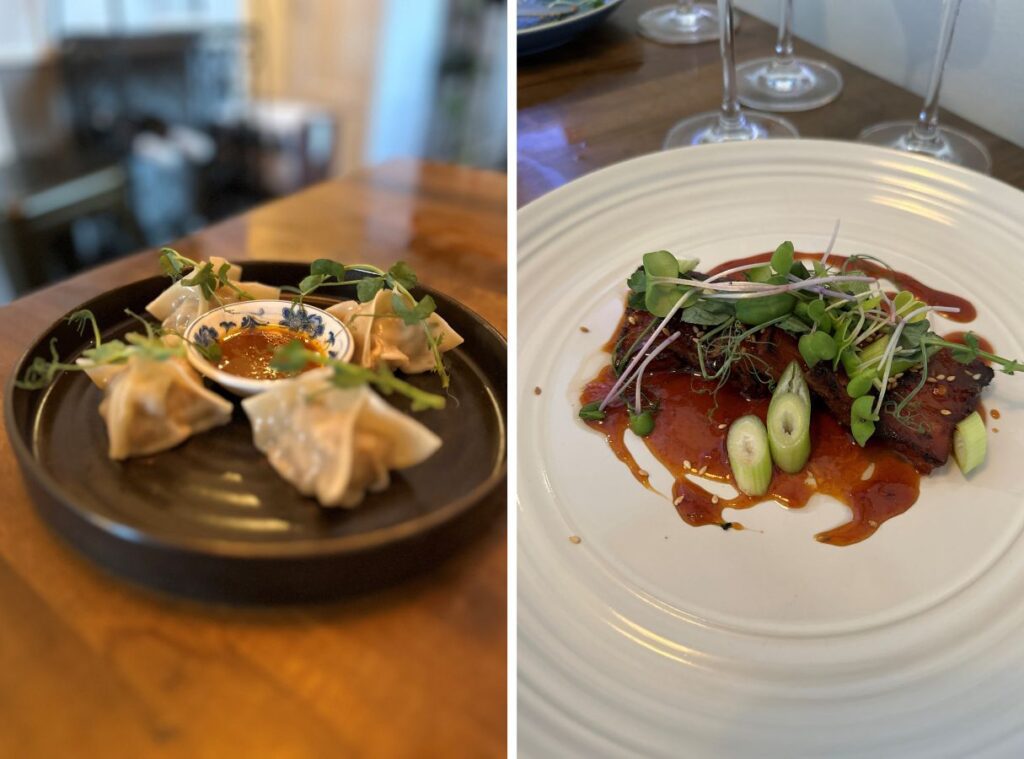 grid of two dishes at tapavino