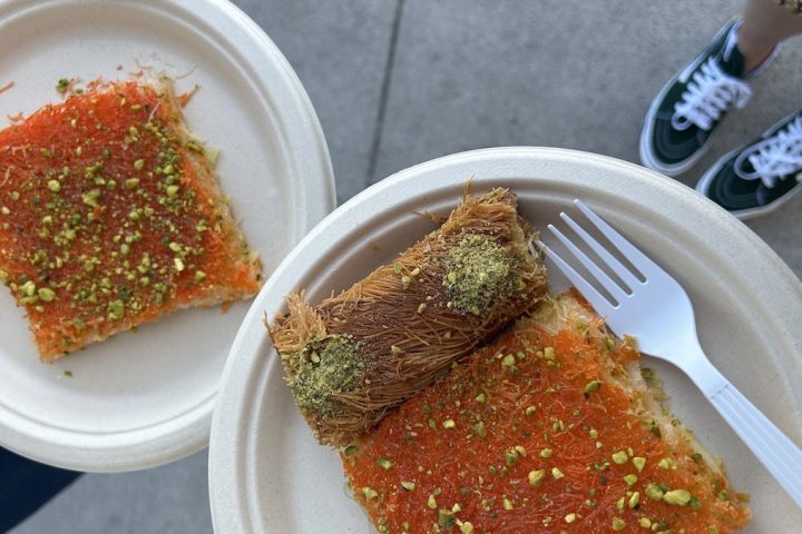 plate of food and shoes at kunafas