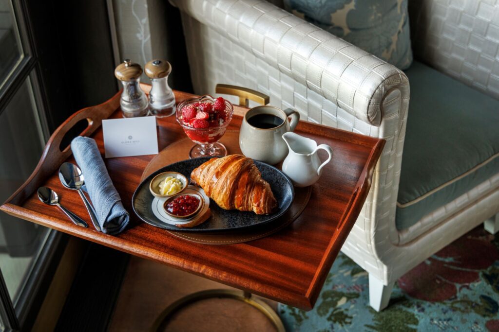 breakfast spread in the room at the elora mill