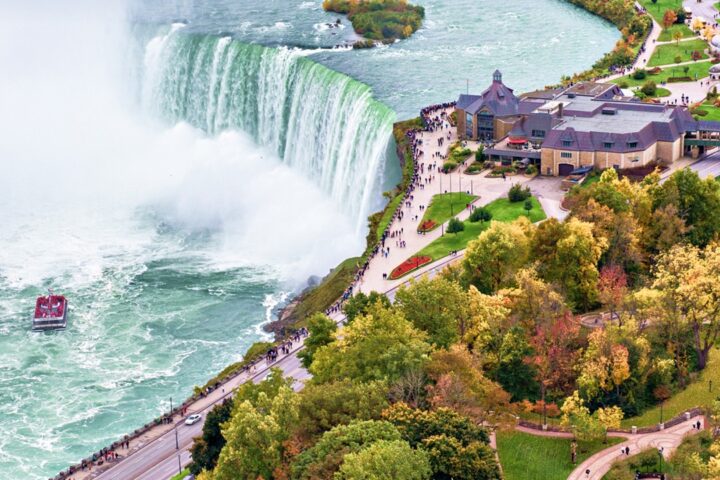 aerial photo of Niagara Falls