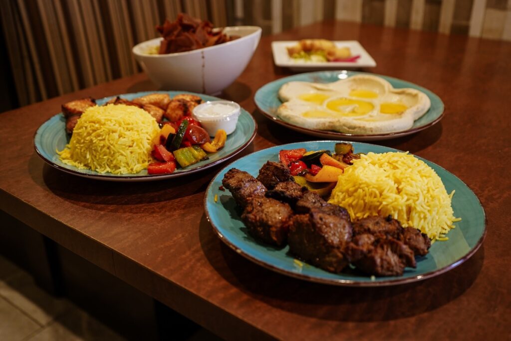 table of food at Firous Lebanese