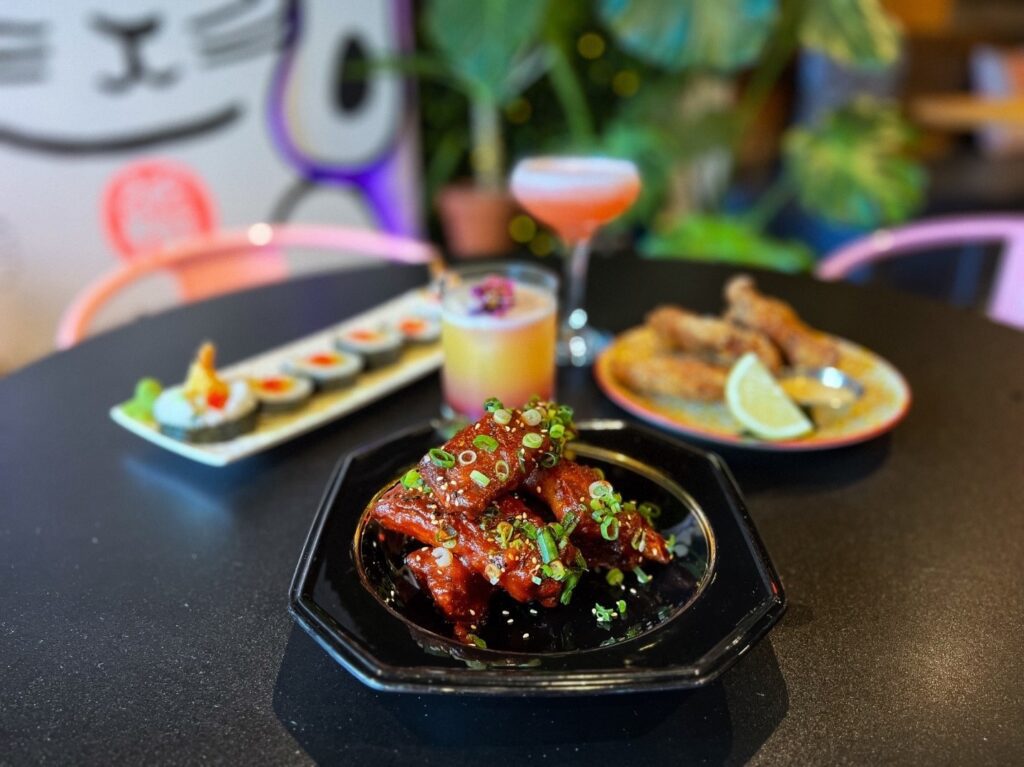 table of food at Funky Chow