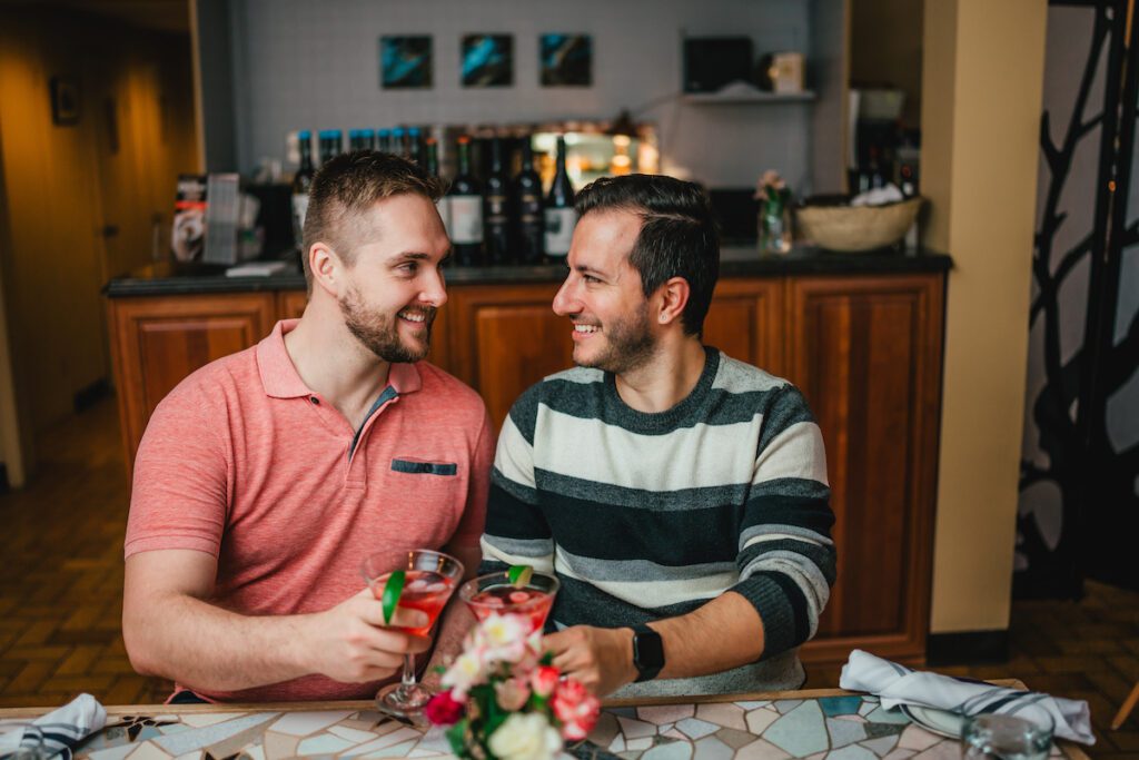 couple enjoying cocktails at Blackfriars Bistro
