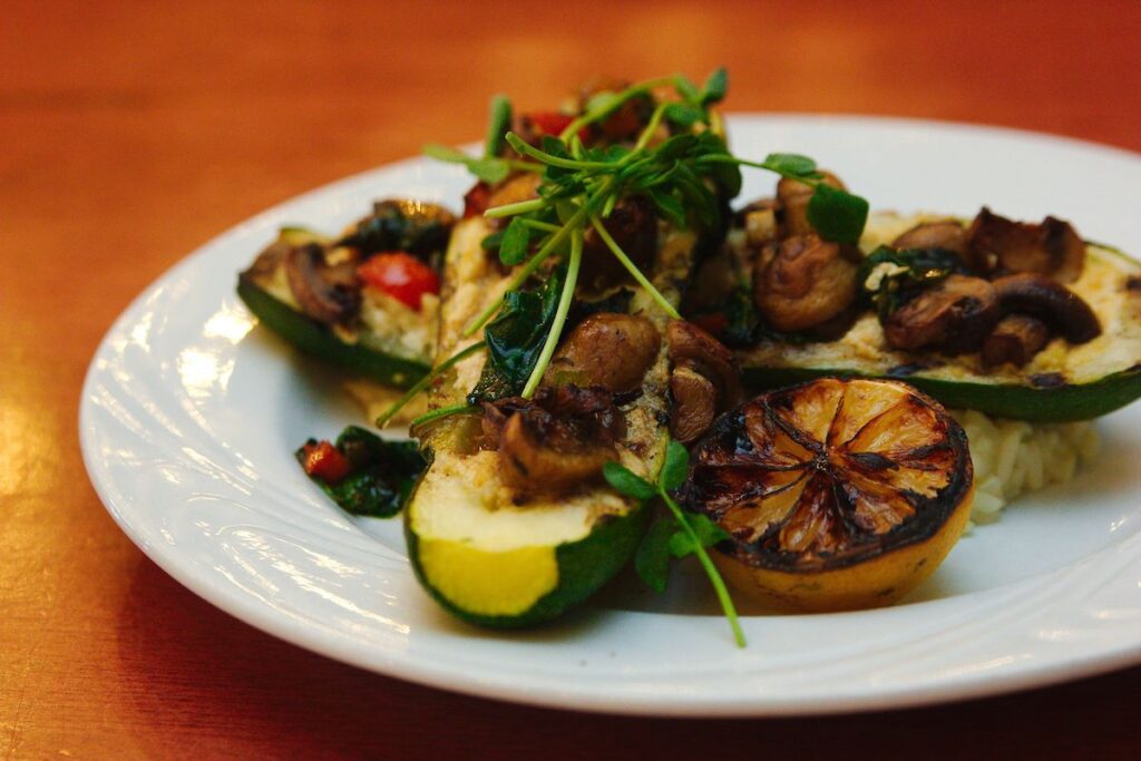 close up of plate of food at Cecil's