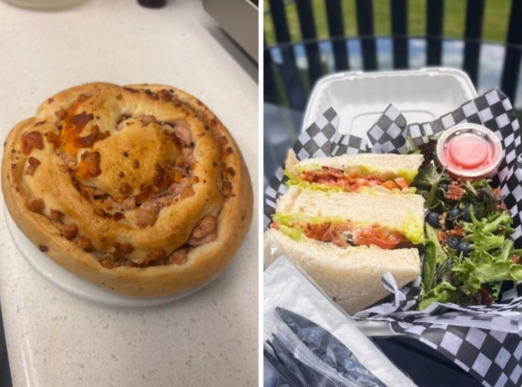 Bacon bun on the left and blt on the right from clubhouse