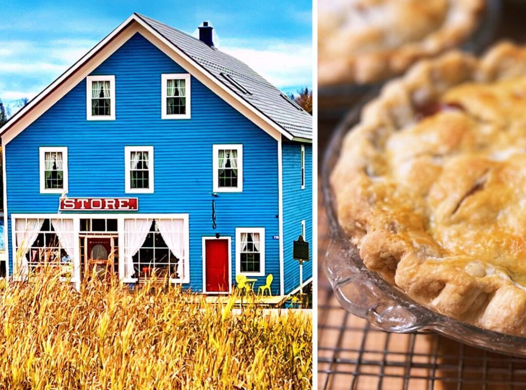 grid: on the left silver islet general store on the left and apple pie on the right