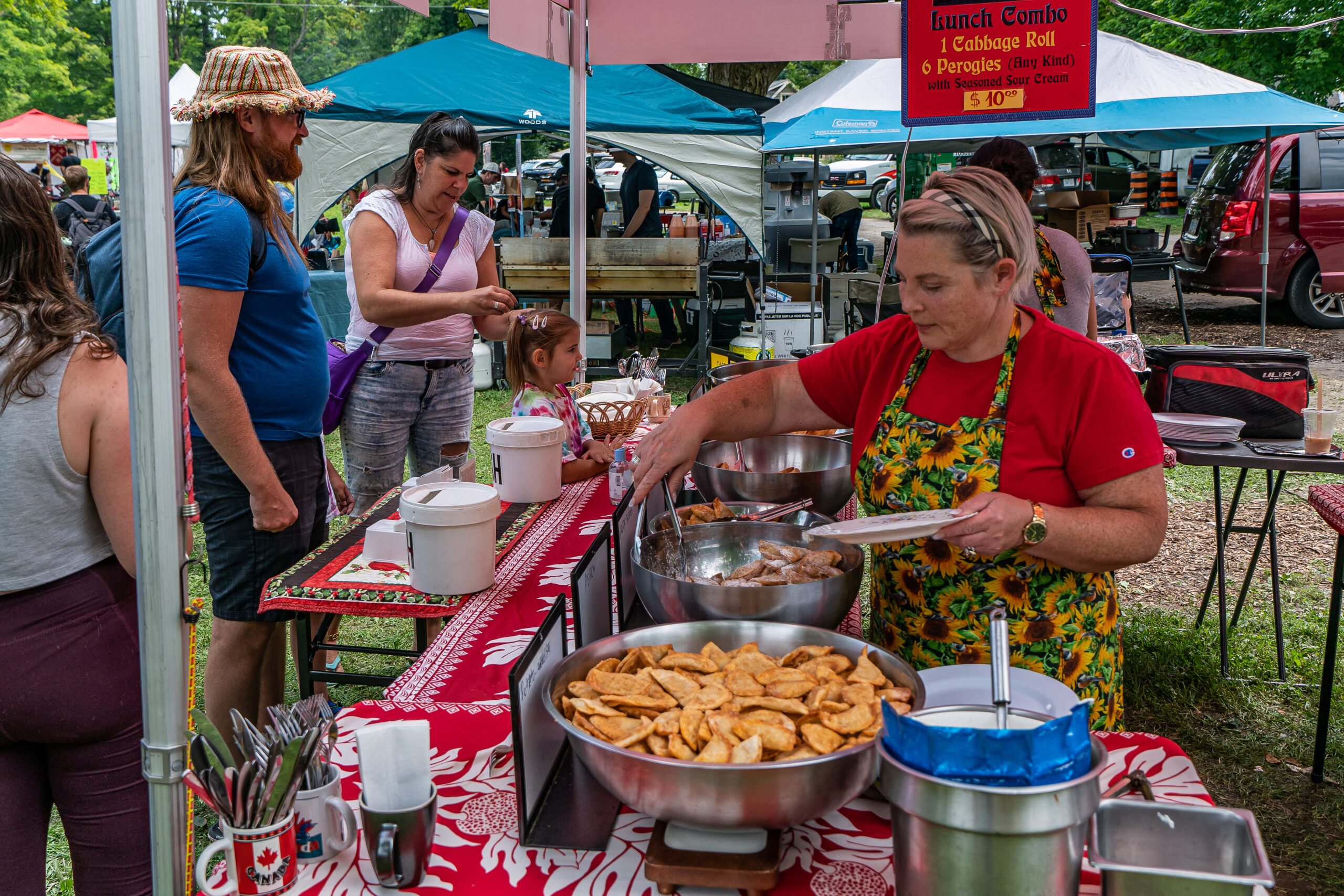 pierogie vendor at Peterborough Folk Festival