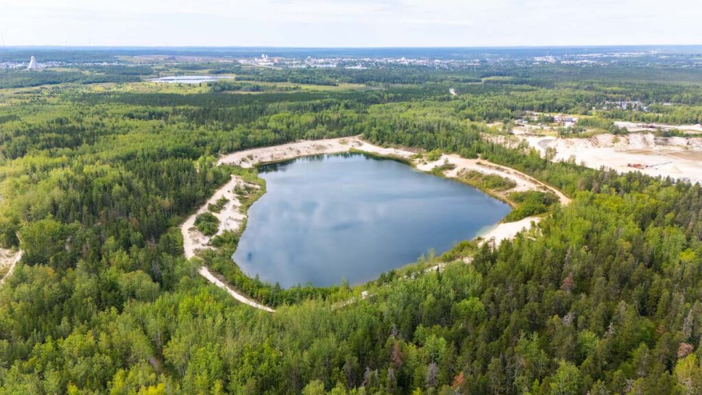 bird's eye view of Hersey Lake