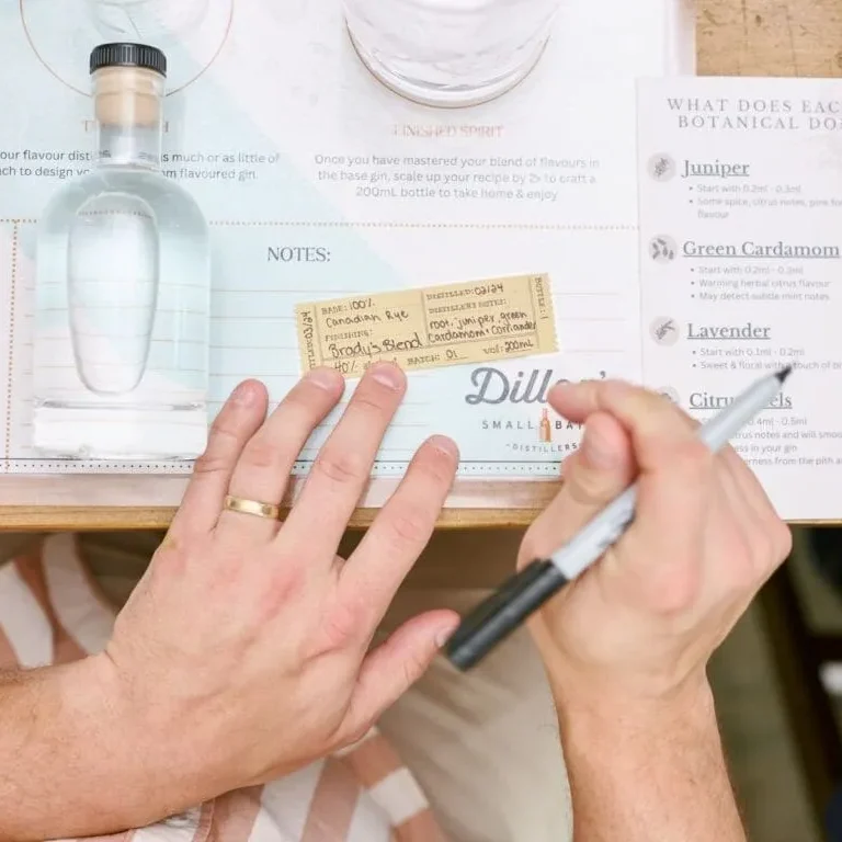 craft your own gin overhead shot