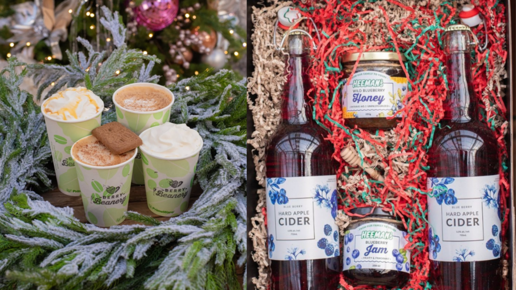 Heeman’s greenhouse café with festive drinks